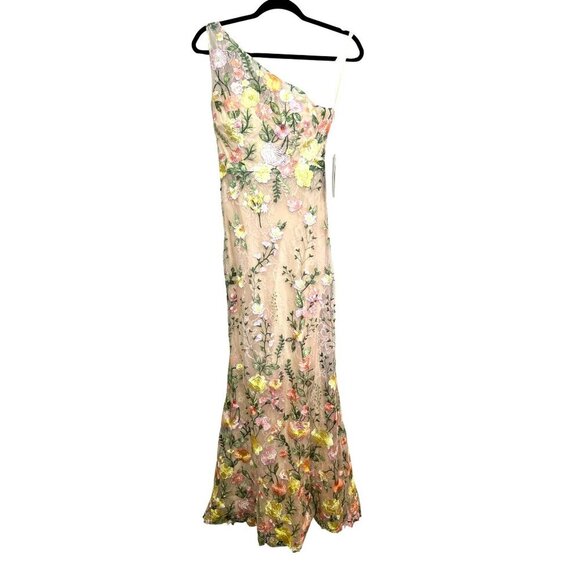 Mac Duggal $598 Embroidered Floral One Shoulder Formal Gown Dress Sz 2 NWT - Picture 4 of 9